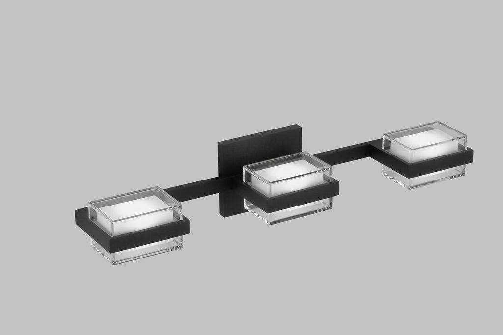 Kamden 3-Light Bath 3 Shallow Nightshade Black LED 90 CRI 3000K 120V