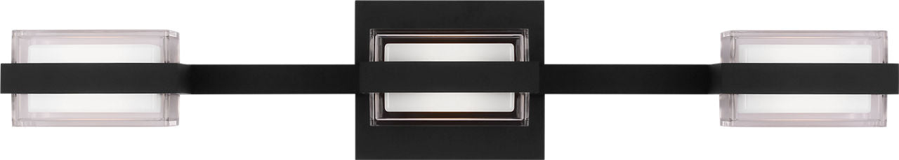 Kamden 3-Light Bath 3 Shallow Nightshade Black LED 90 CRI 3000K 120V