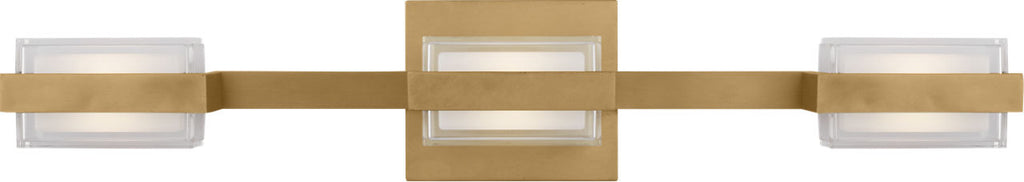 Kamden 3-Light Bath 3 Shallow Natural Brass LED 90 CRI 3000K 120V