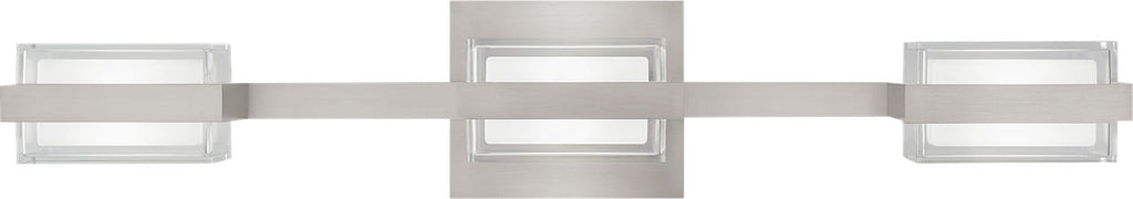 Kamden 3-Light Bath 3 Shallow Satin Nickel LED 90 CRI 3000K 120V