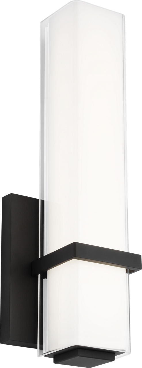 Milan 13 Bath 13" Small White Glass Nightshade Black LED 3000K 90 CRI90 cri 3000k 120v