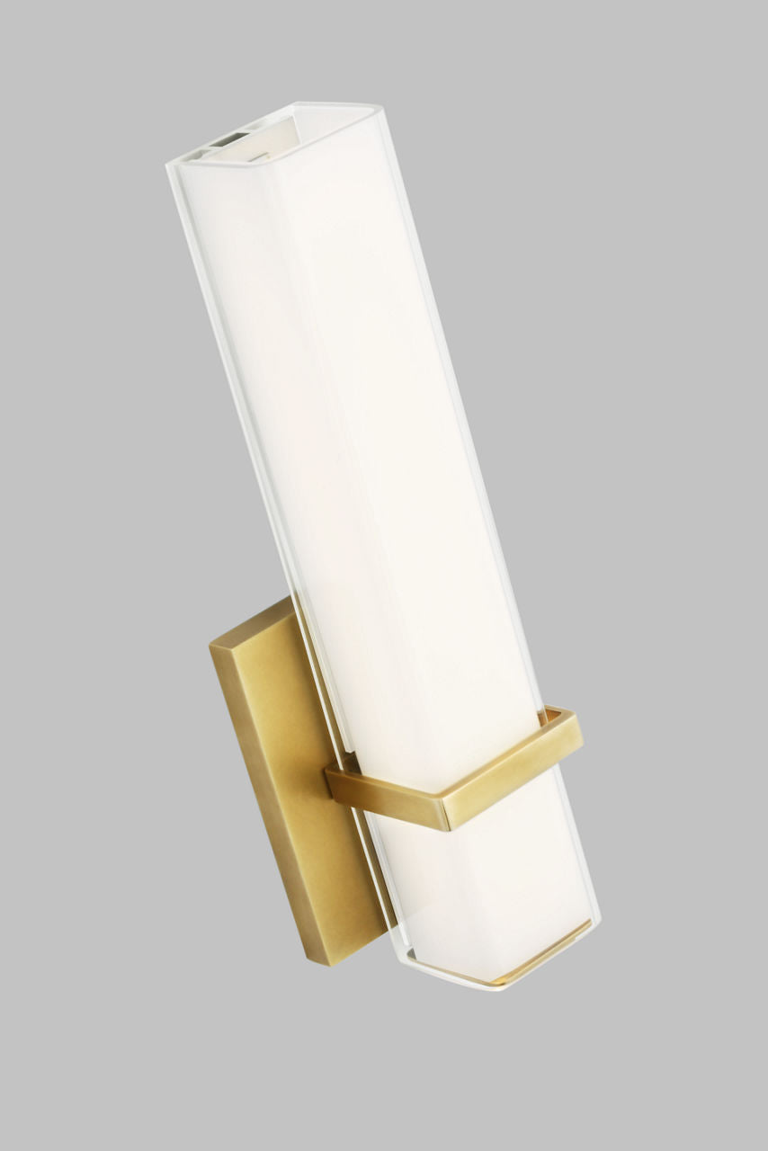 Milan 13 Bath 13" Small White Glass Natural Brass LED 90 CRI 3000K 120V