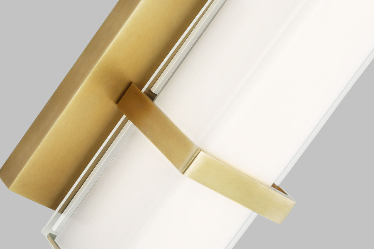 Milan 13 Bath 13" Small White Glass Natural Brass LED 90 CRI 3000K 120V