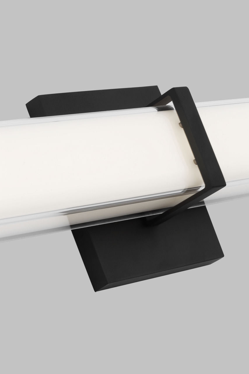 Milan 24 Bath White Glass Nightshade Black 3000K 90 CRI LED 3000k 120v
