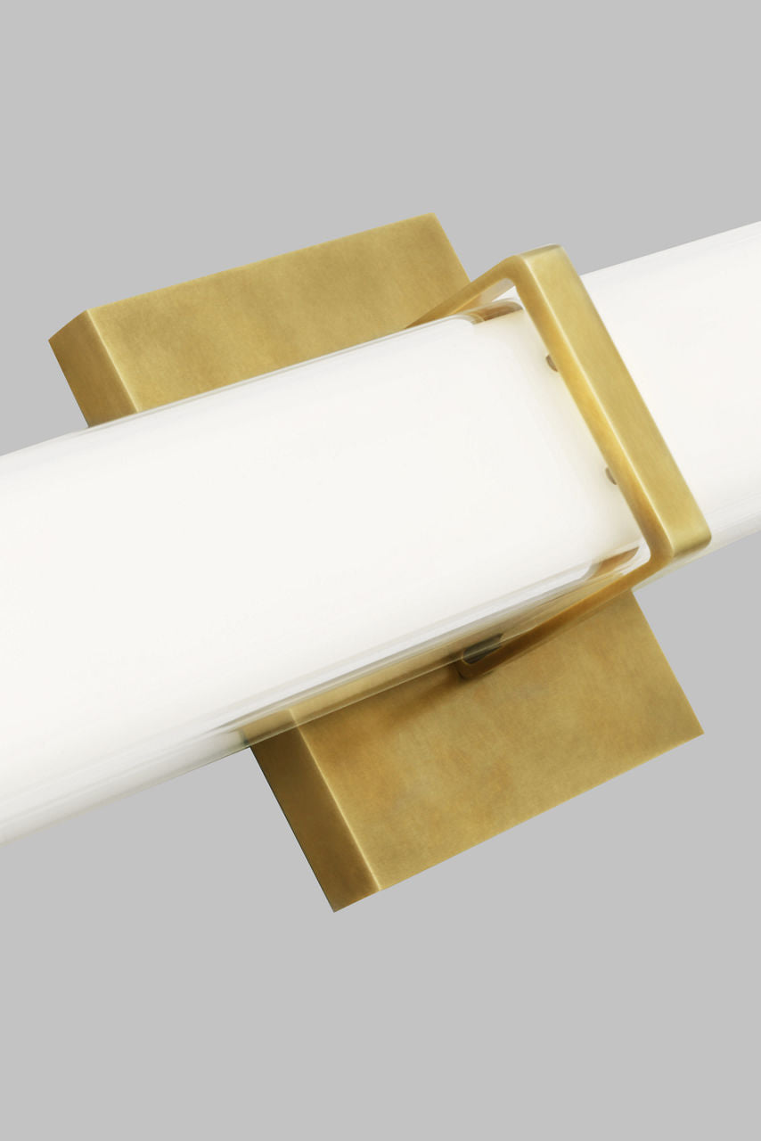 Milan 24 Bath White Glass Natural Brass LED 3000K 90 CRI90 cri 3000k 120v