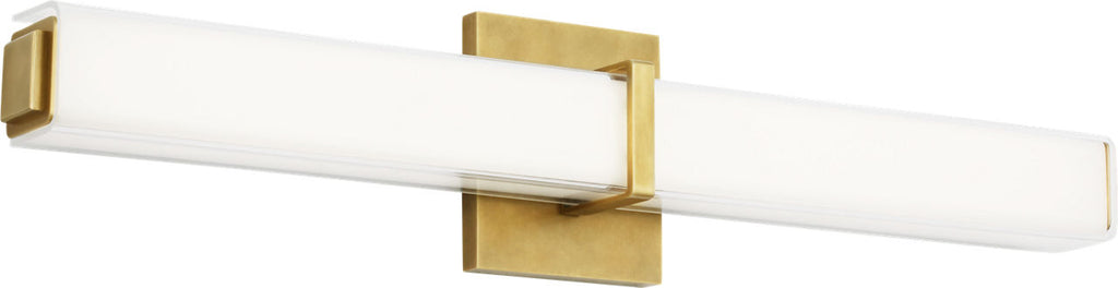 Milan 24 Bath White Glass Natural Brass LED 90 CRI 3000K 277V