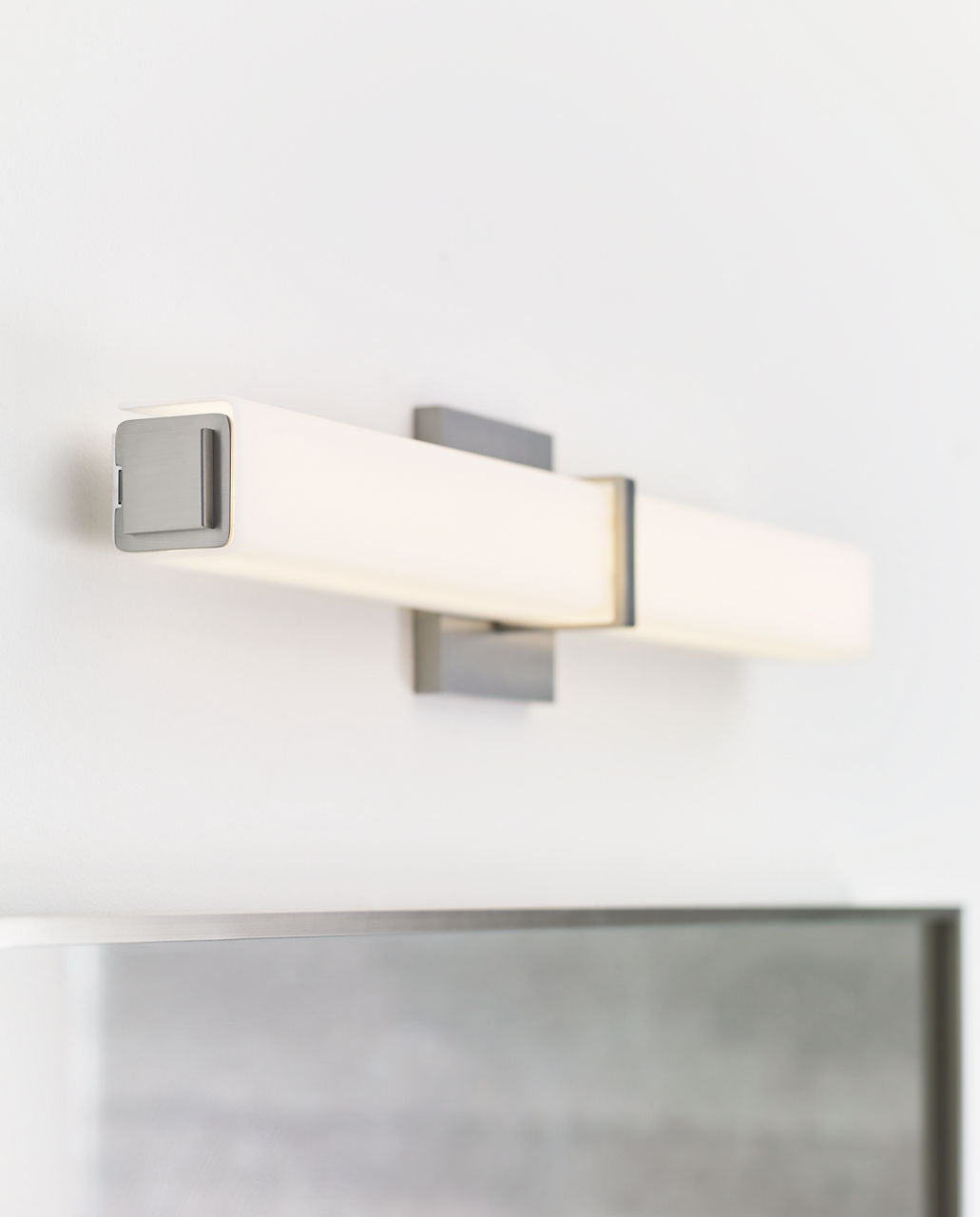 Milan 24 Bath White Glass Satin Nickel 3000K 90 CRI LED 3000k 120v