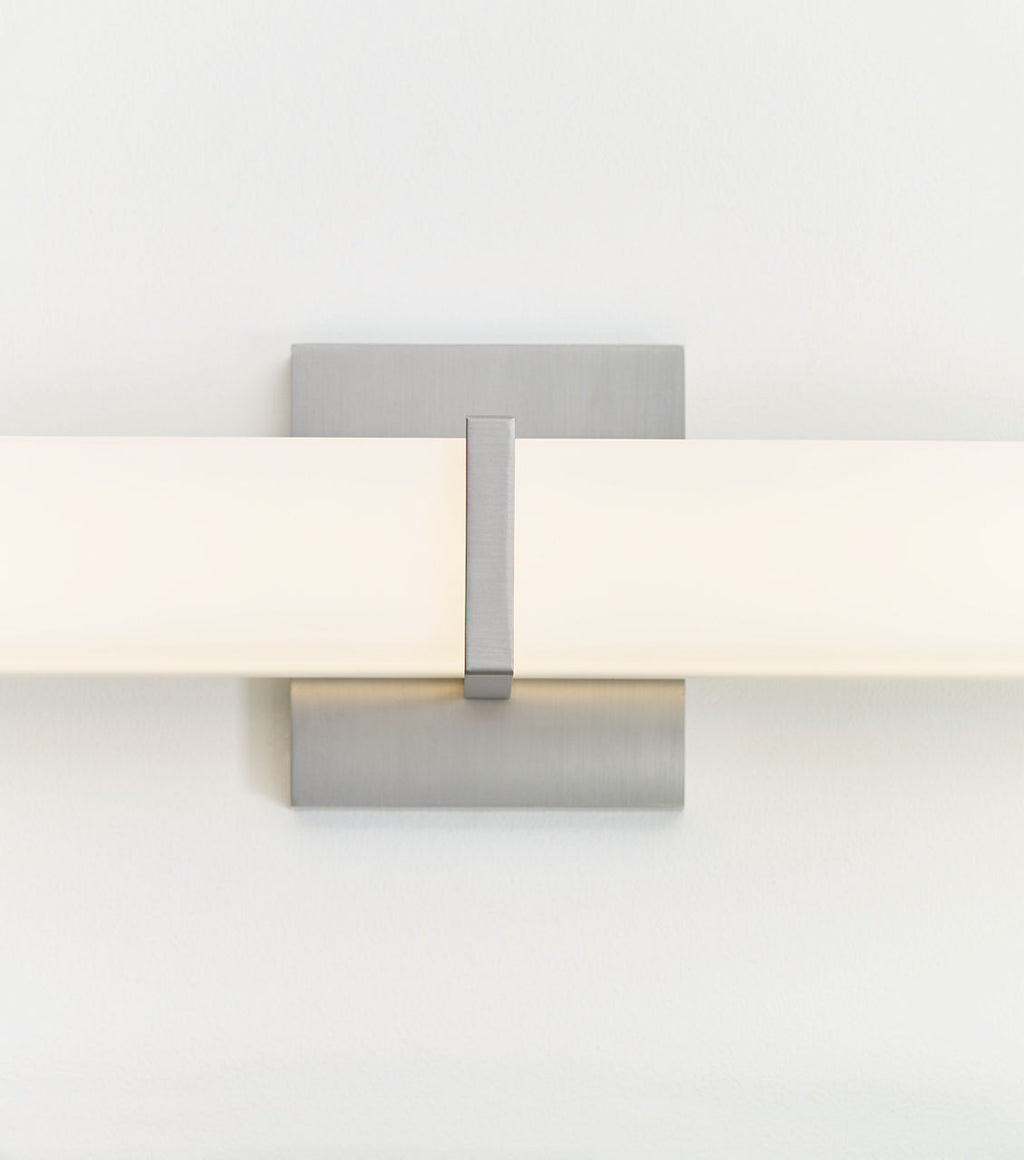 Milan 24 Bath White Glass Satin Nickel 3000K 90 CRI LED 3000k 120v
