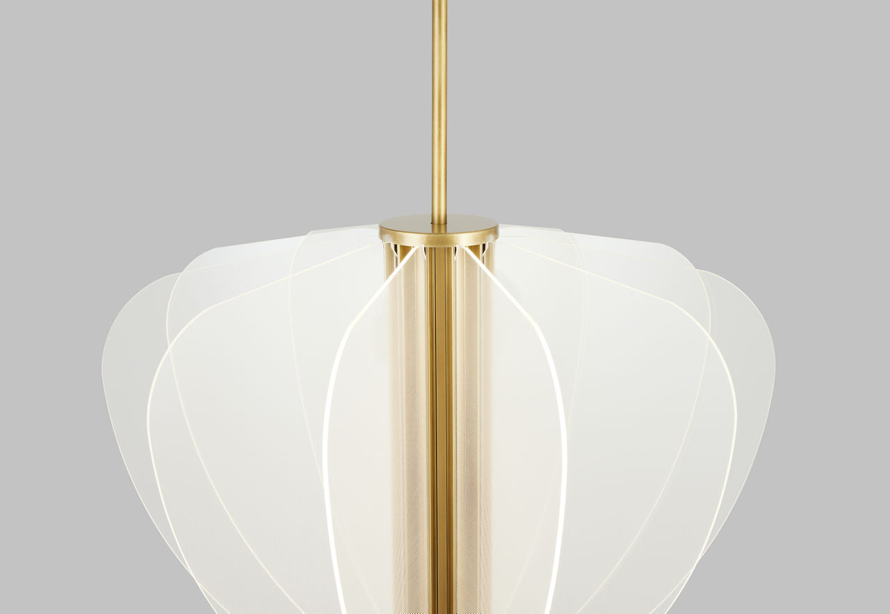 Nyra 28 Chandelier 28" Diameter plated brass 3500K 90 CRI integrated led 90 cri 3500k 120v-277v unv