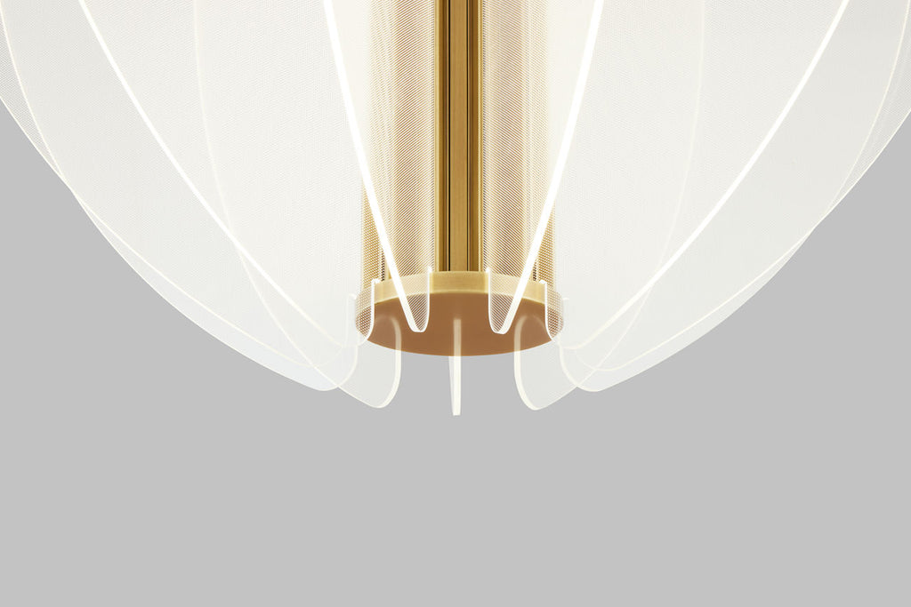 Nyra 28 Chandelier 28" Diameter Plated Brass Integrated LED 90 CRI 3000K 120-277V