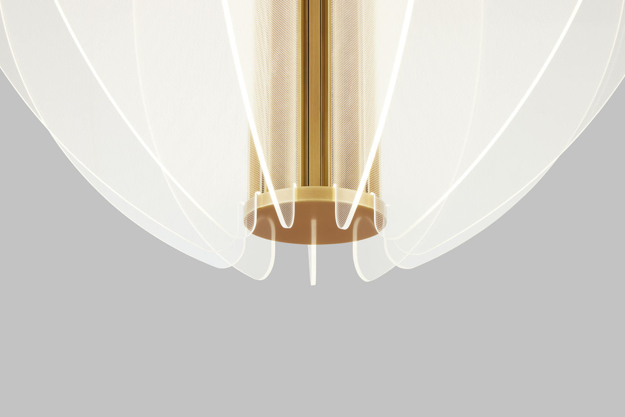 Nyra 28 Chandelier 28" Diameter plated brass 3500K 90 CRI integrated led 90 cri 3500k 120v-277v unv
