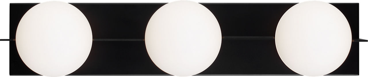 Orbel 3-Light Bath 3 Light Matte Black Bulb Not Included