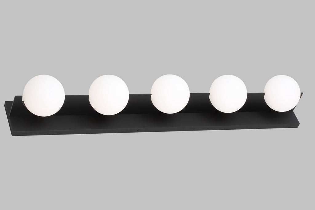 Orbel 5-Light Bath Matte Black Bulb Not Included