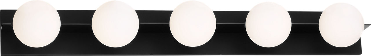 Orbel 5-Light Bath Matte Black Bulb Not Included