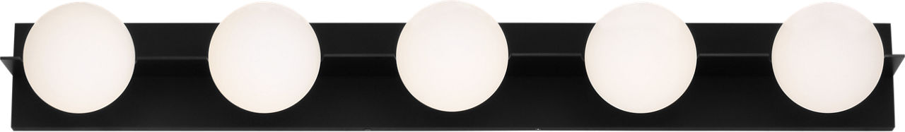 Orbel 5-Light Bath Matte Black Bulb Not Included