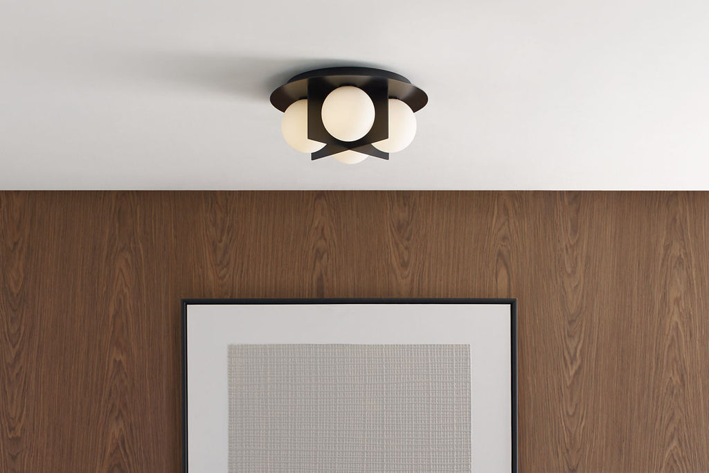 Orbel Flush Mount Matte Black Bulb Not Included