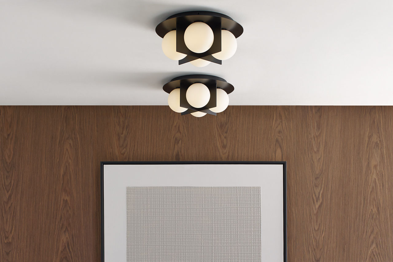Orbel Flush Mount Matte Black Bulb Not Included
