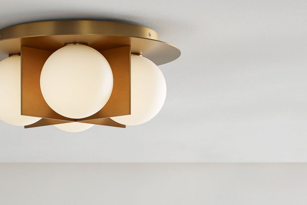 Orbel Flush Mount Aged Brass Bulb Not Included