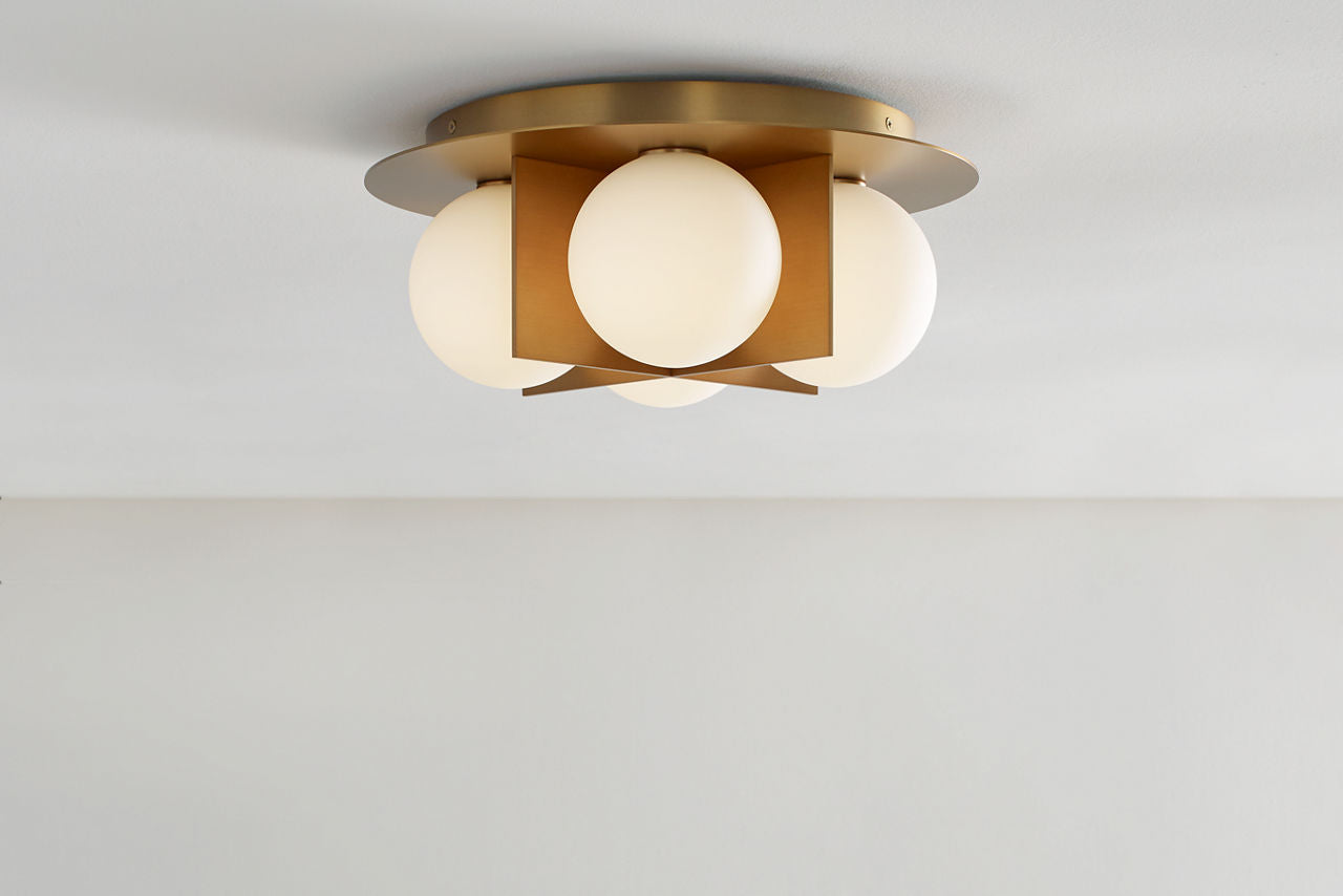 Orbel Flush Mount Aged Brass Bulb Not Included