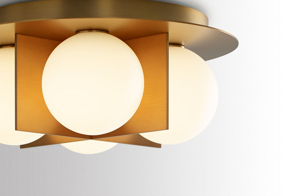 Orbel Flush Mount Aged Brass Bulb Not Included