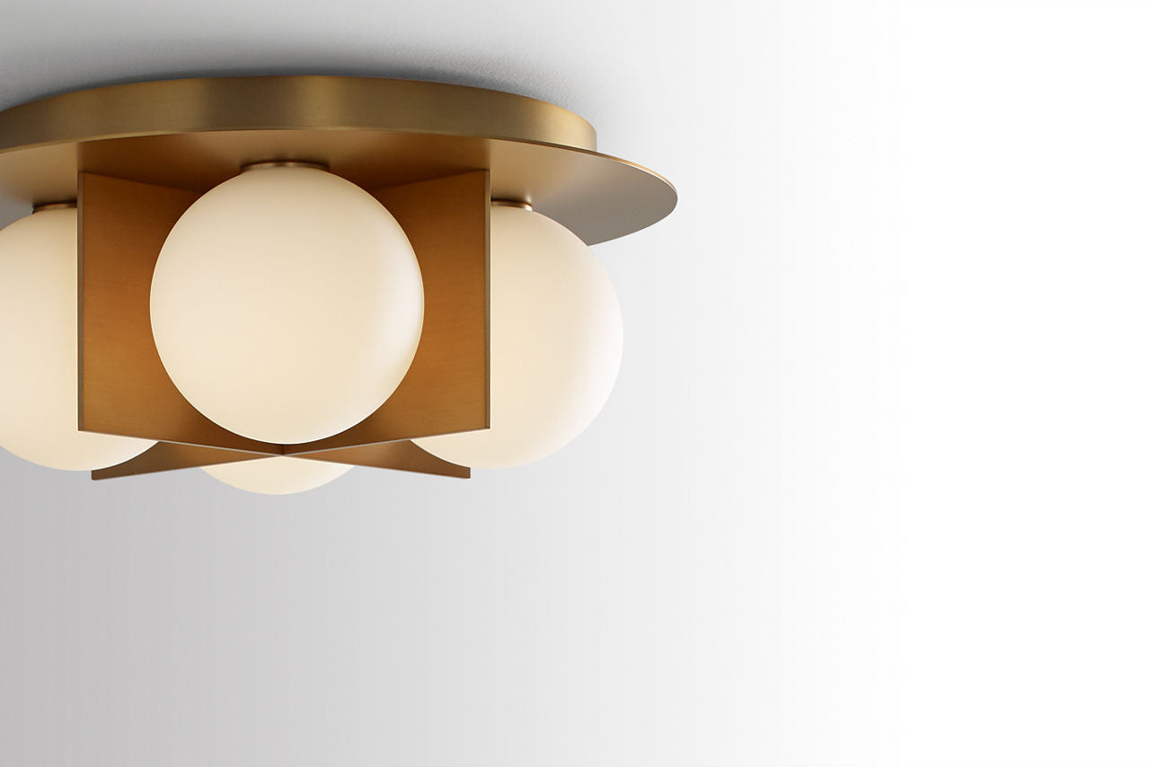 Orbel Flush Mount Aged Brass 3000K 90 CRI bi-pin g9 led 90 cri 3000k 120v