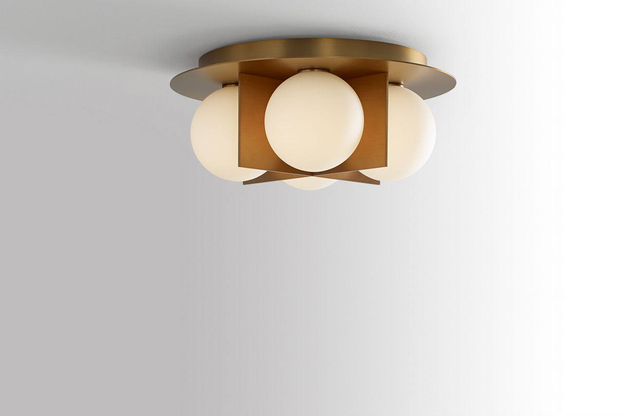Orbel Flush Mount Aged Brass 3000K 90 CRI bi-pin g9 led 90 cri 3000k 120v