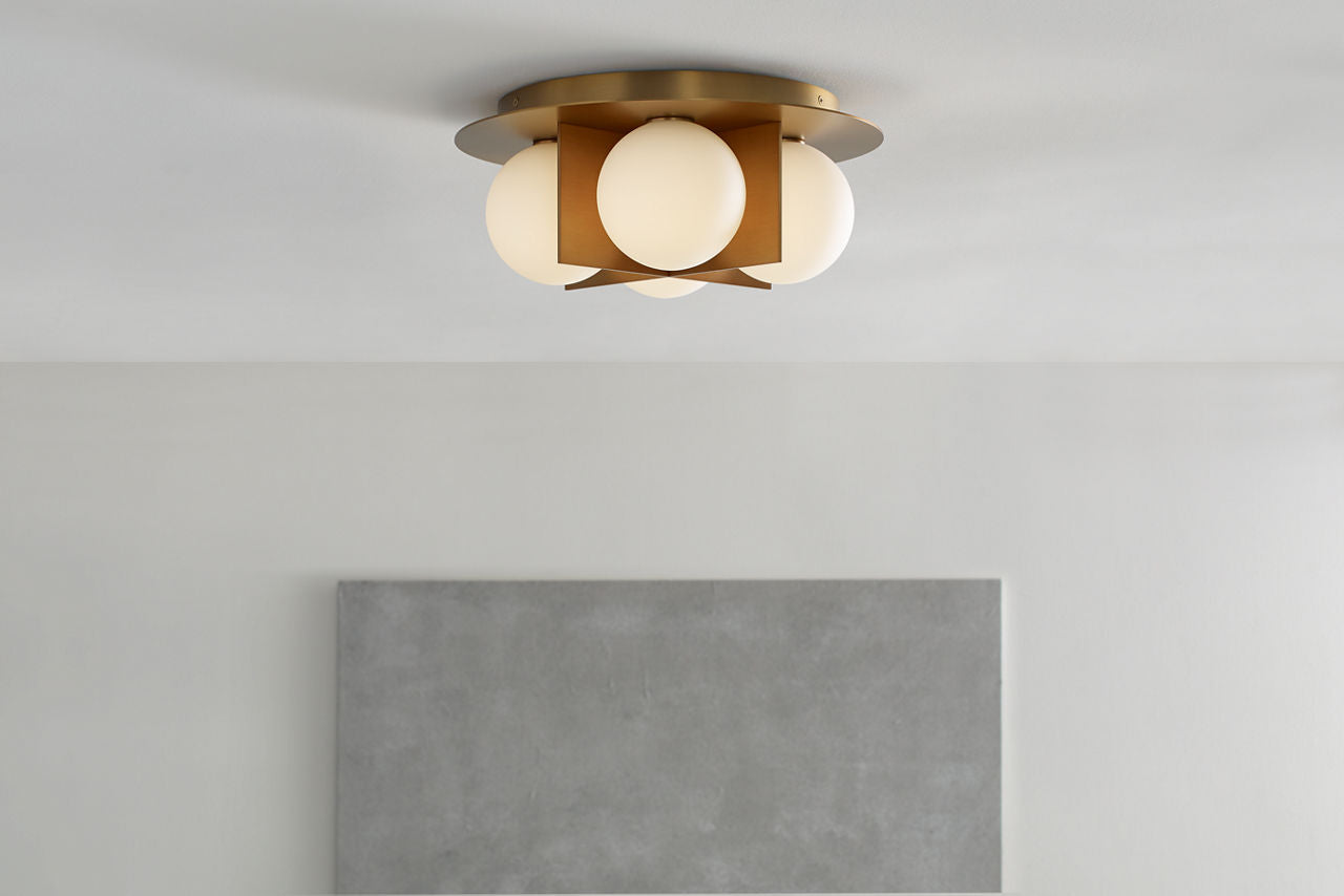 Orbel Flush Mount Aged Brass Bulb Not Included