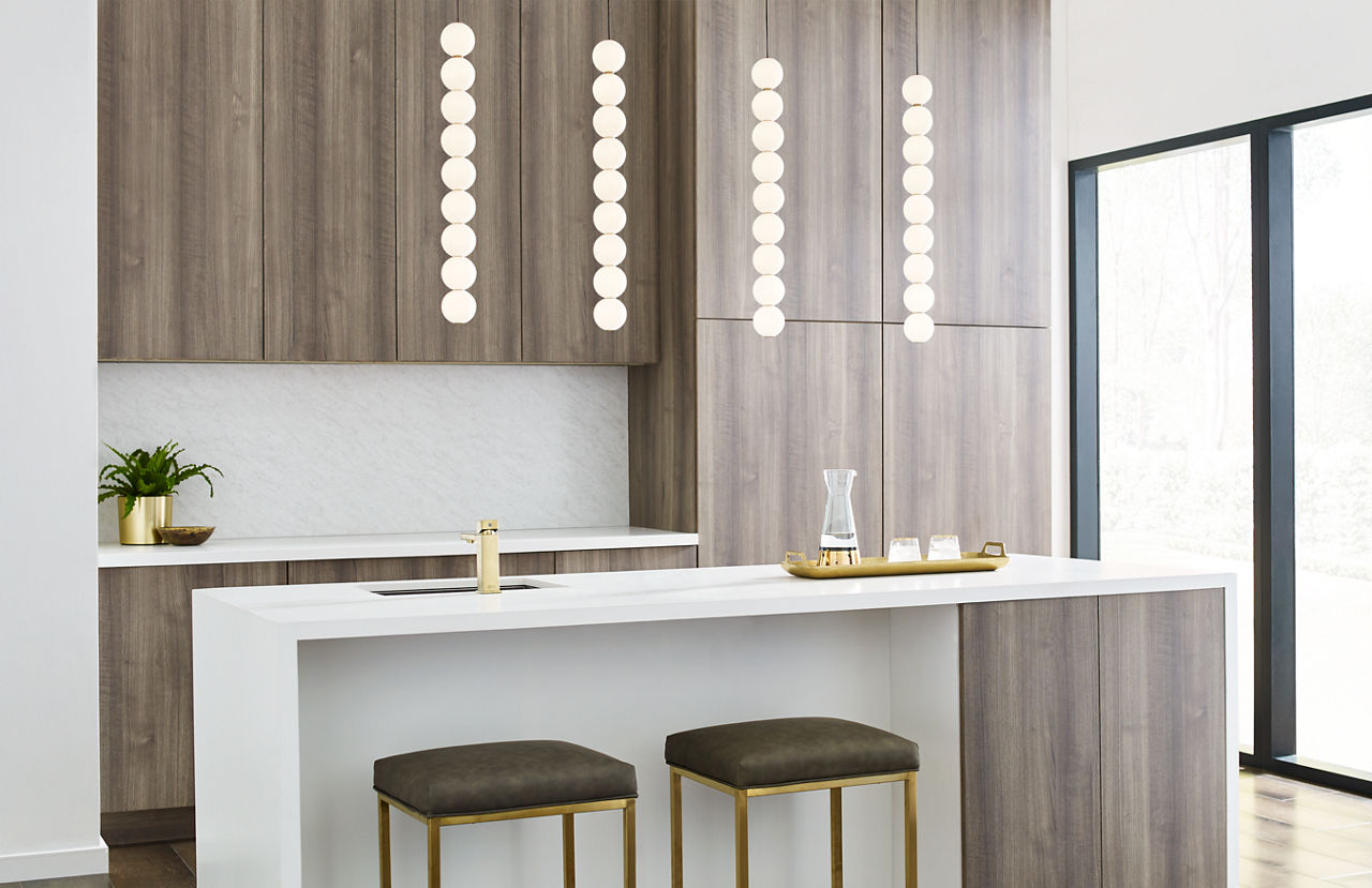 Orbet 9-Light Pendant 9-Light Natural Brass LED 2700K 90 CRI 120-277V