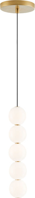 Orbet 5-Light Pendant 5-Light Natural Brass LED 2700K 90 CRI 120-277V