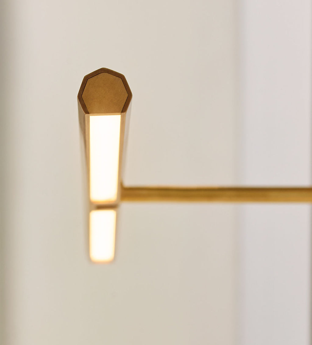Plural Faceted 18 Picture Light Natural Brass LED 95 CRI 2700K 120-277V