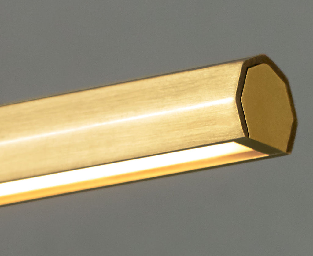 Plural Faceted 24 Picture Light Natural Brass LED 95 CRI 2700K 120-277V