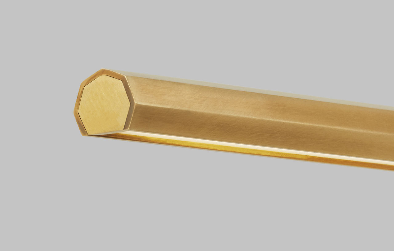 Plural Faceted 30 Picture Light Natural Brass 2700K 95 CRI integrated led 95 cri 2700k 120v-277v unv
