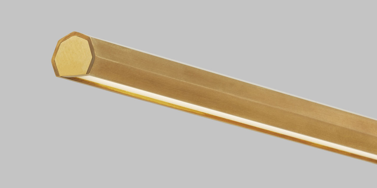 Plural Faceted 24 Picture Light Natural Brass LED 95 CRI 2700K 120-277V