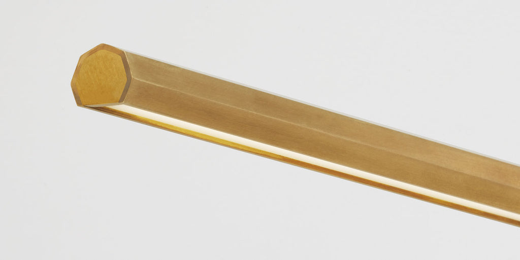Plural Faceted 24 Picture Light Natural Brass LED 95 CRI 2700K 120-277V