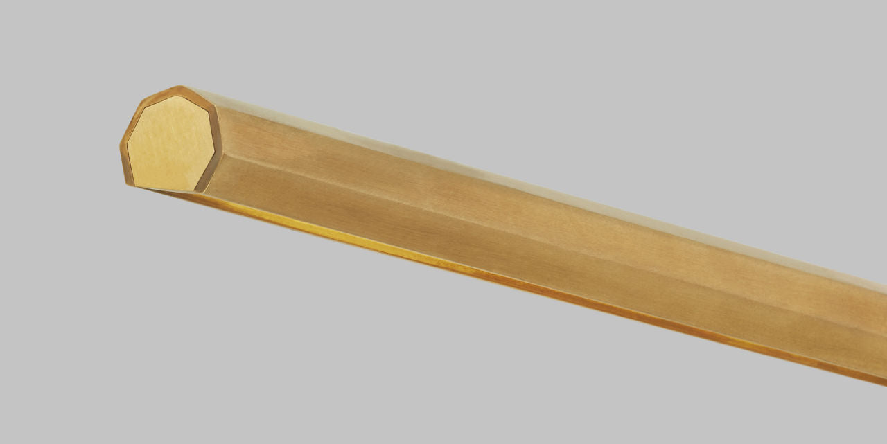 Plural Faceted 24 Picture Light Natural Brass LED 95 CRI 2700K 120-277V