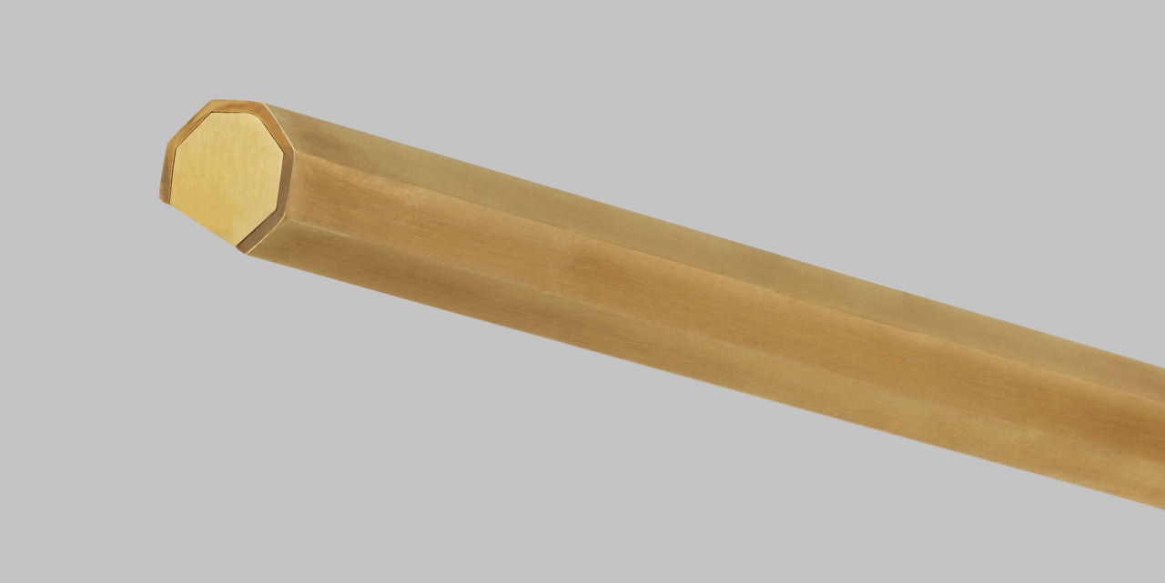 Plural Faceted 12 Picture Light Natural Brass 2700K 95 CRI integrated led 95 cri 2700k 120v-277v unv