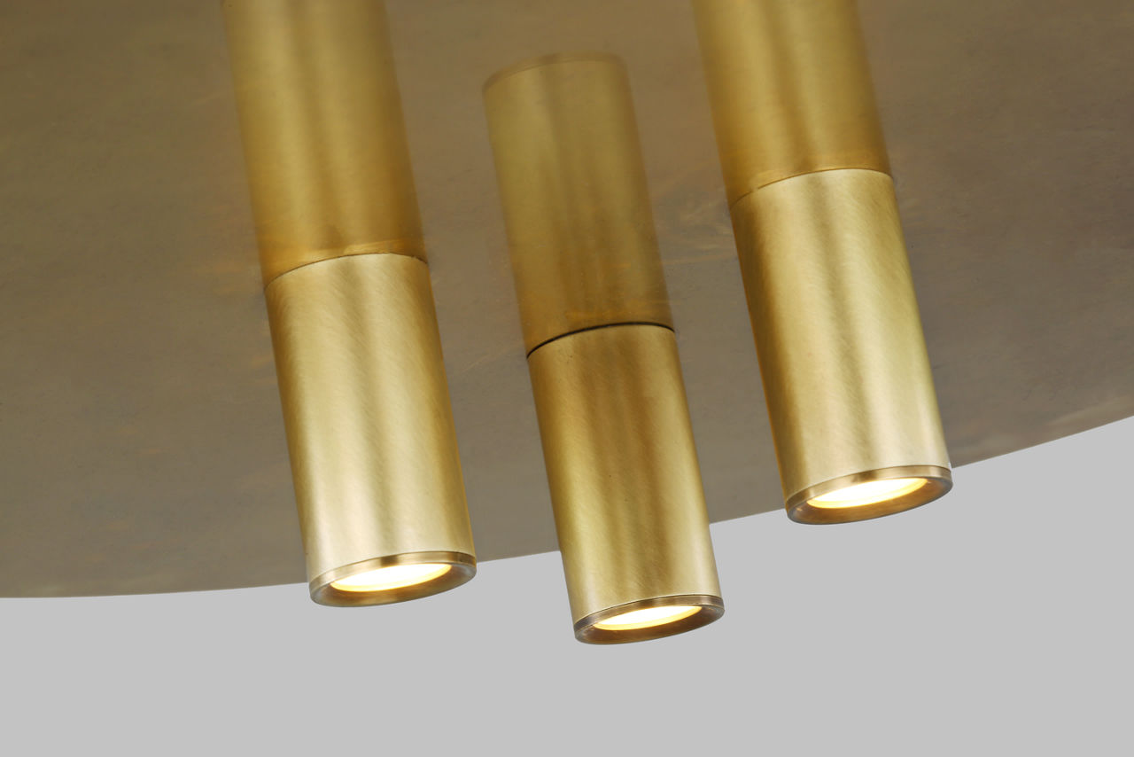 Ponte 16 Flush Mount 16 Natural Brass LED 90 CRI 3000K 120V