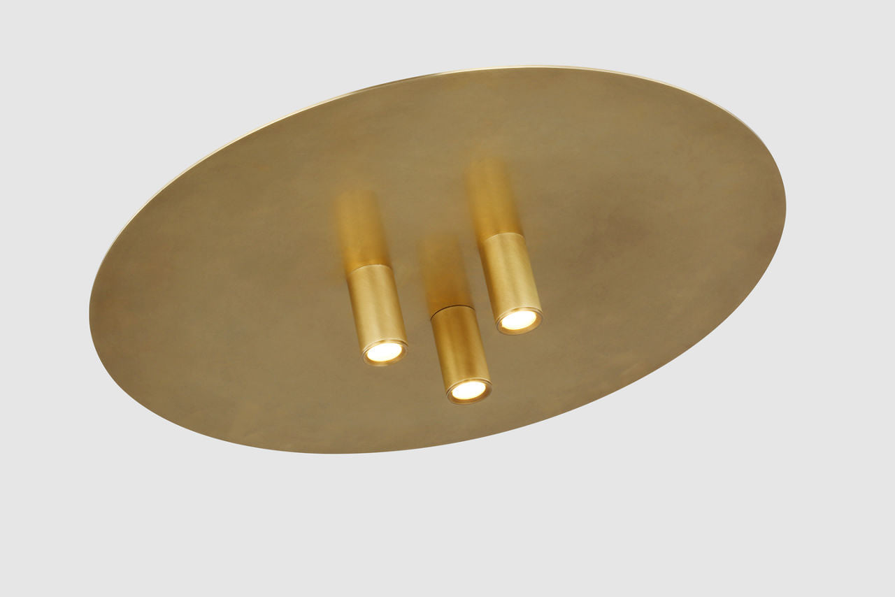 Ponte 16 Flush Mount 16 Natural Brass LED 90 CRI 3000K 277V