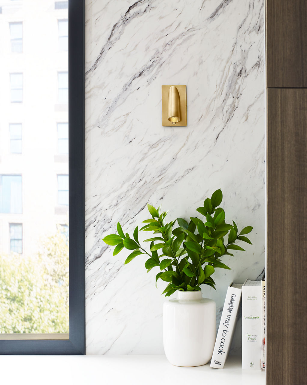 Ponte 5 Wall Sconce Natural Brass 3000K 90 CRI integrated led 90 cri 3000k 120v-277v unv