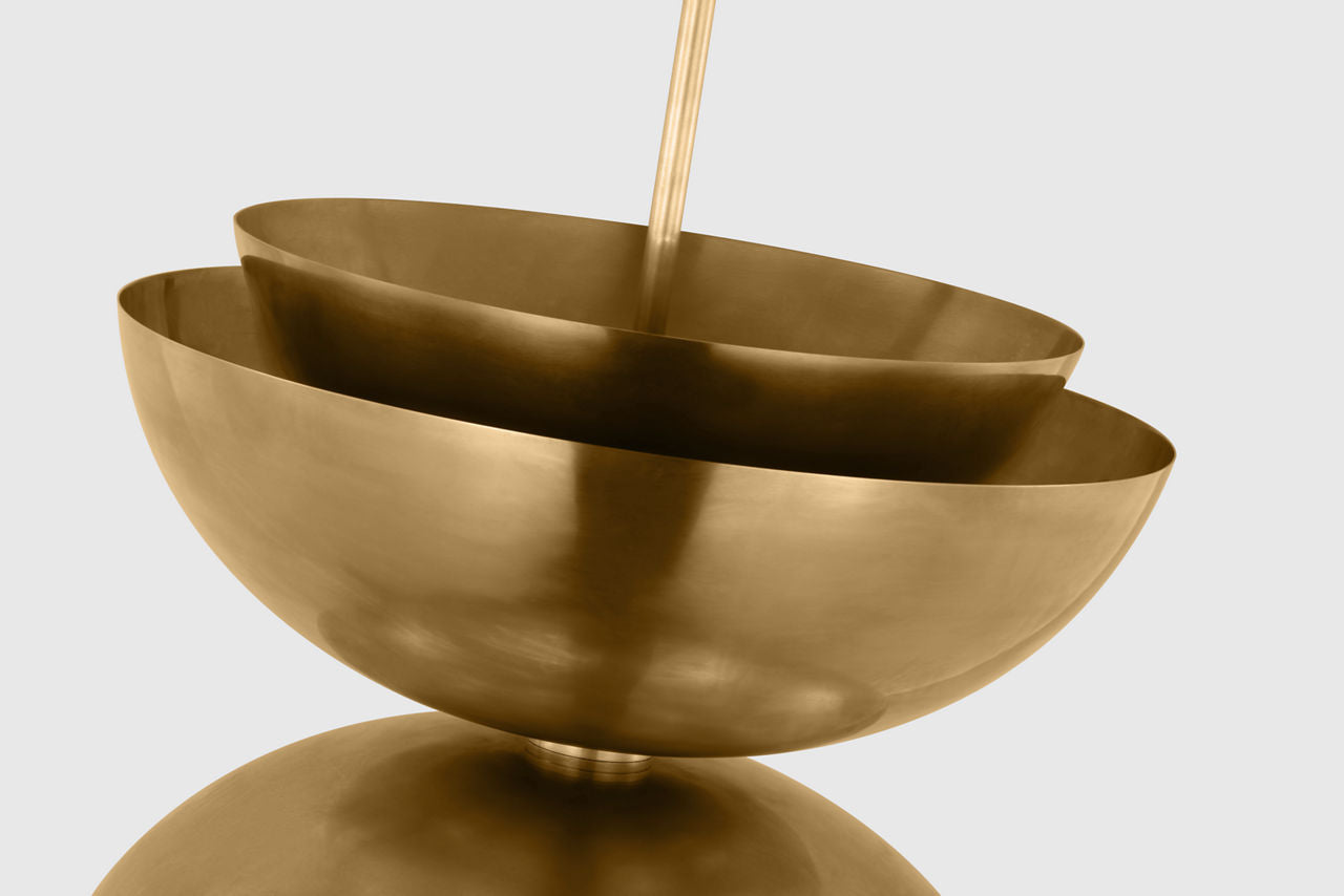 Shanti Large Double Pendant Natural Brass 2700K 90 CRI