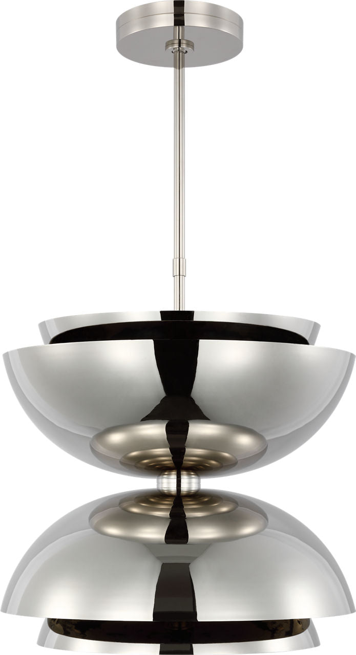 Shanti Large Double Pendant polished nickel 2700K 90 CRI