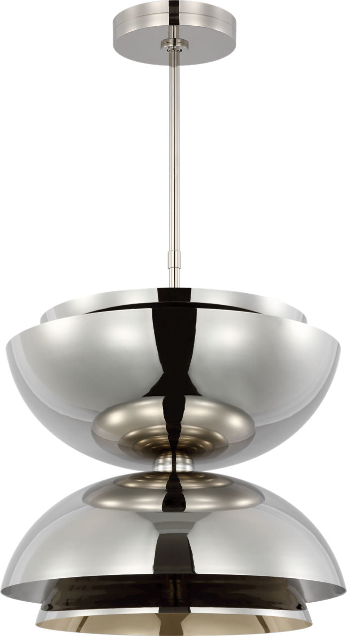 Shanti Large Double Pendant polished nickel 2700K 90 CRI