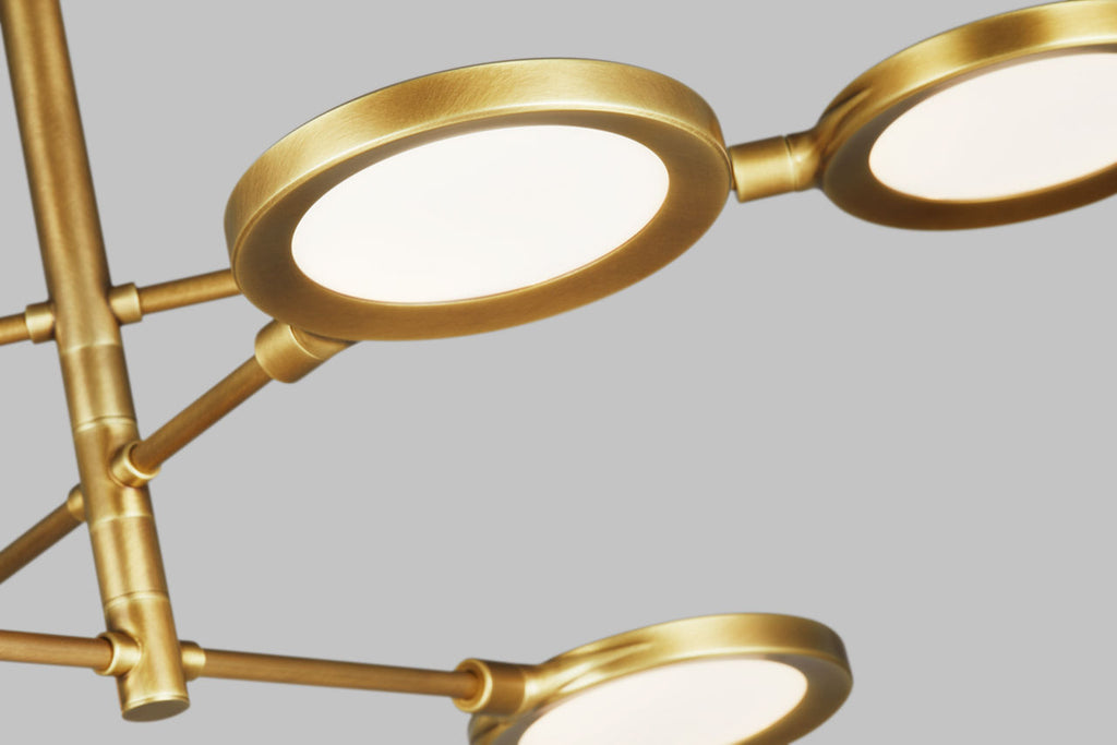 Spectica 6 Chandelier Acrylic plated brass LED 3000K 90 CRI90 cri 3000k 120v