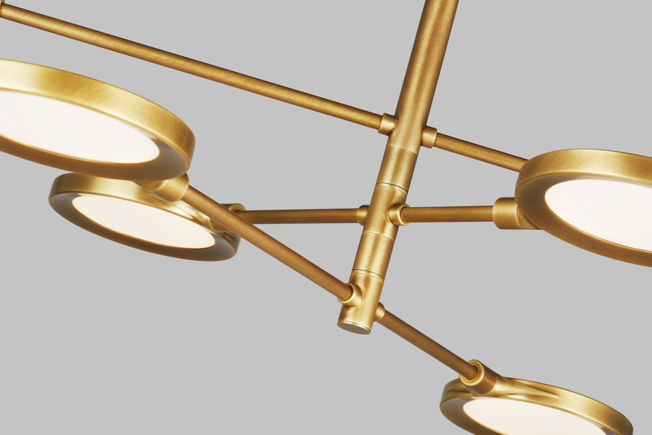 Spectica 6 Chandelier Acrylic plated brass LED 3000K 90 CRI90 cri 3000k 120v