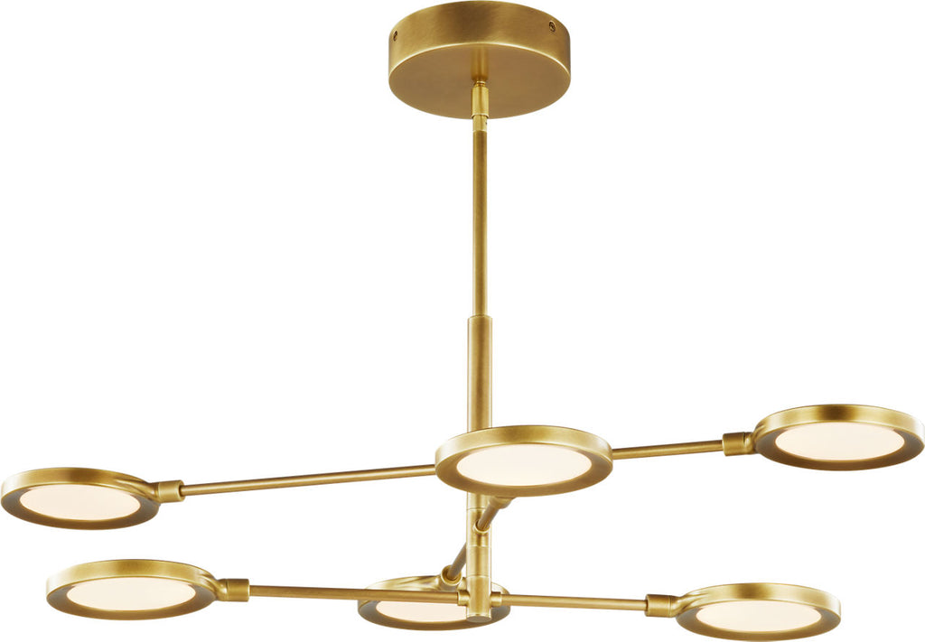 Spectica 6 Chandelier Acrylic plated brass LED 3000K 90 CRI90 cri 3000k 120v