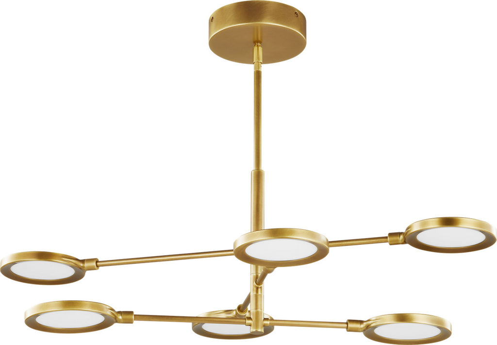 Spectica 6 Chandelier Acrylic plated brass LED 3000K 90 CRI90 cri 3000k 120v