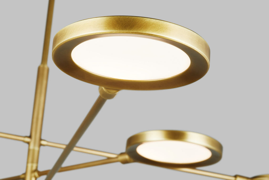 Spectica 8 Chandelier Acrylic Plated Brass 3000K 90 CRI LED 3000k 120v
