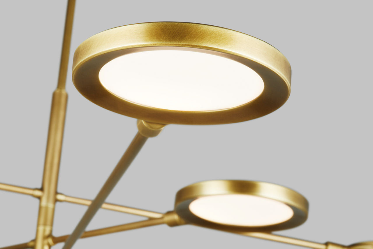 Spectica 8 Chandelier Acrylic Plated Brass 3000K 90 CRI LED 3000k 120v