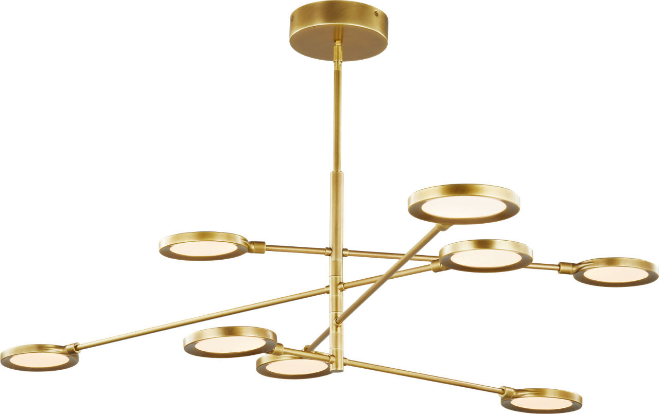Spectica 8 Chandelier Acrylic Plated Brass 3000K 90 CRI LED 3000k 120v