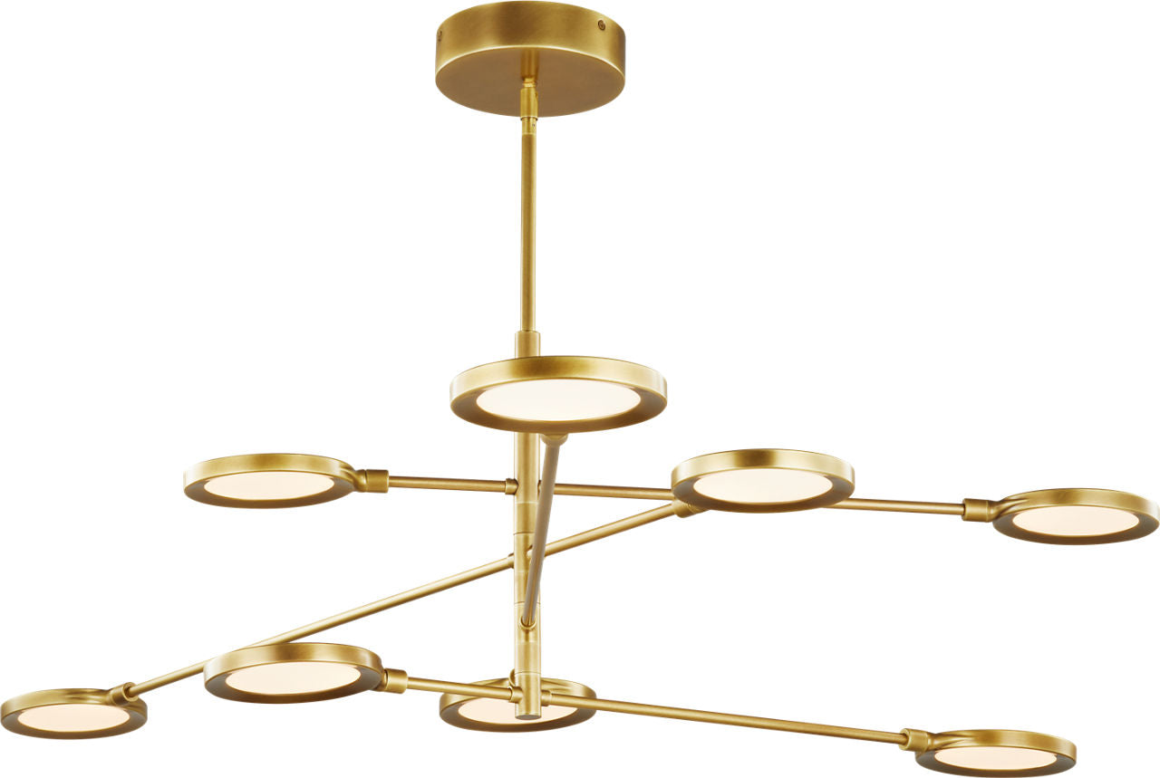 Spectica 8 Chandelier Acrylic Plated Brass 3000K 90 CRI LED 3000k 120v